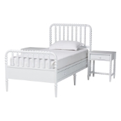 Baxton Studio Lucera 3-Piece Bedroom Set, Twin, White